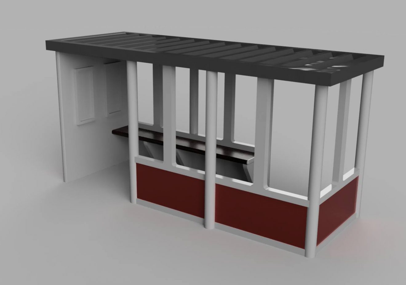 12amodels 4mm oo scale steel 3 panel bus shelter